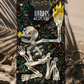 beach-towel-flat-laid-on-the-beach showing a mexican skeleton 