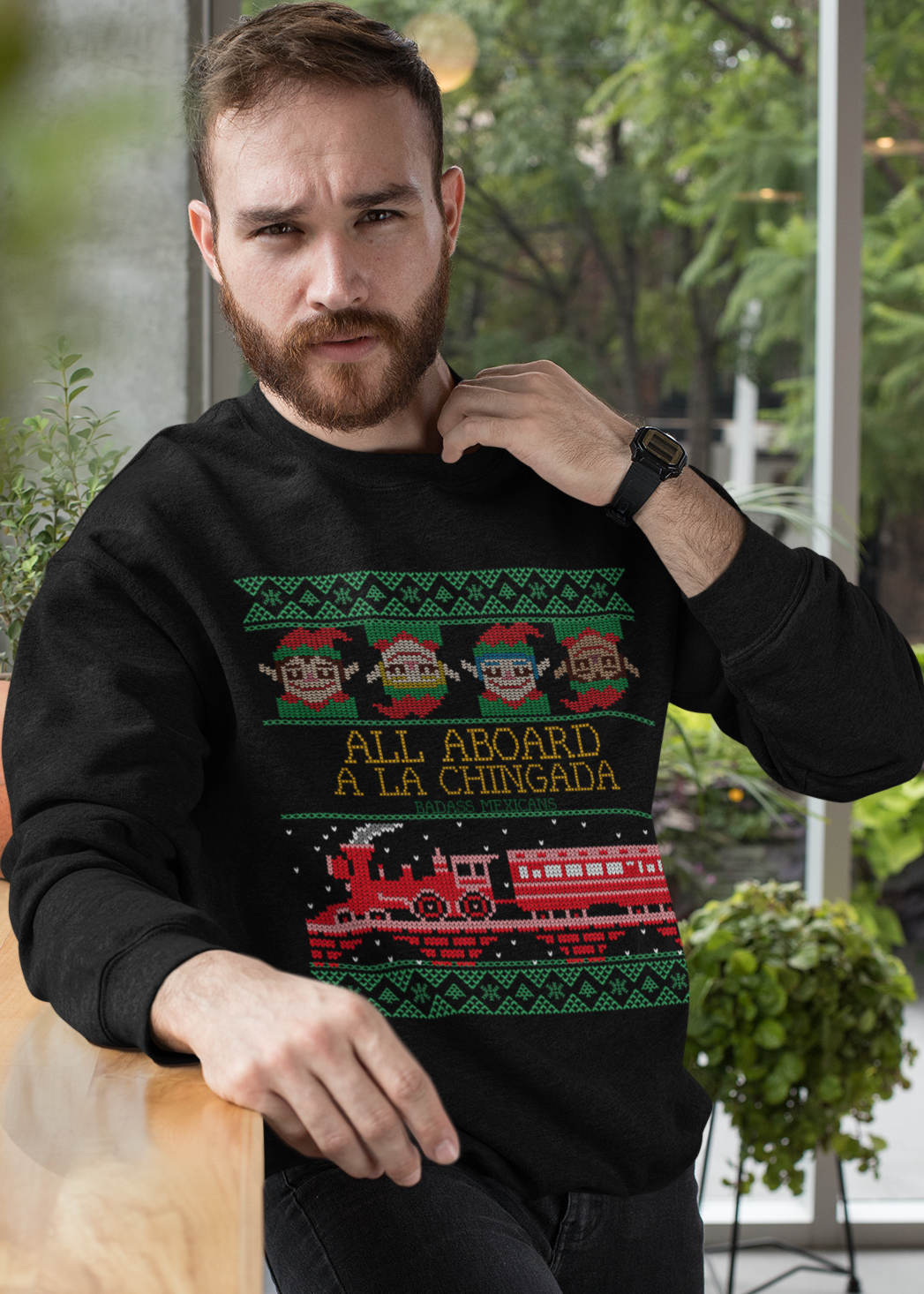 All Aboard a la Chingada Christmas Ugly Sweater - Unisex