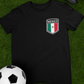 Black futbol fan t-shirt with mexico crest on front