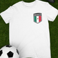 White futbol fan t-shirt with mexico crest on front