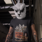 Black t-shirt with a vintage illustration of ghosts coming out of a cooler with tequila bottles and text reading "JUST HERE FOR THE BOOS HALLOWEEN CRUDA".