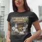 Black t-shirt featuring a spooky band parody with ghosts around a fireplace with text reading "LOS BOOOKIS".