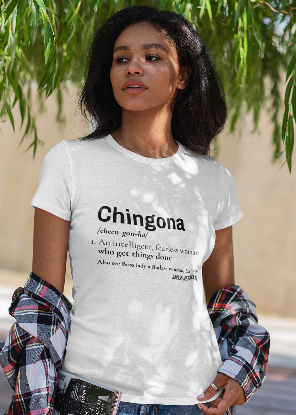 chingona definition white t-shirt for women, latina empowerment shirt, mexican slang tee, boss latina shirt aesthetic minimal design