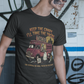 Black t-shirt featuring a spooky taco truck graphic with monsters in line under the text "Keep the candy I'll take the tacos".