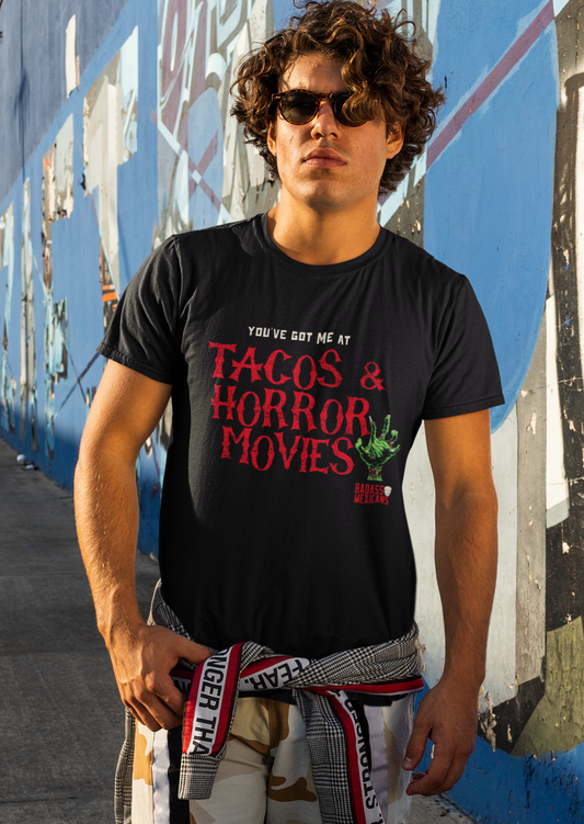 Tacos and Horror Movies men t shirt