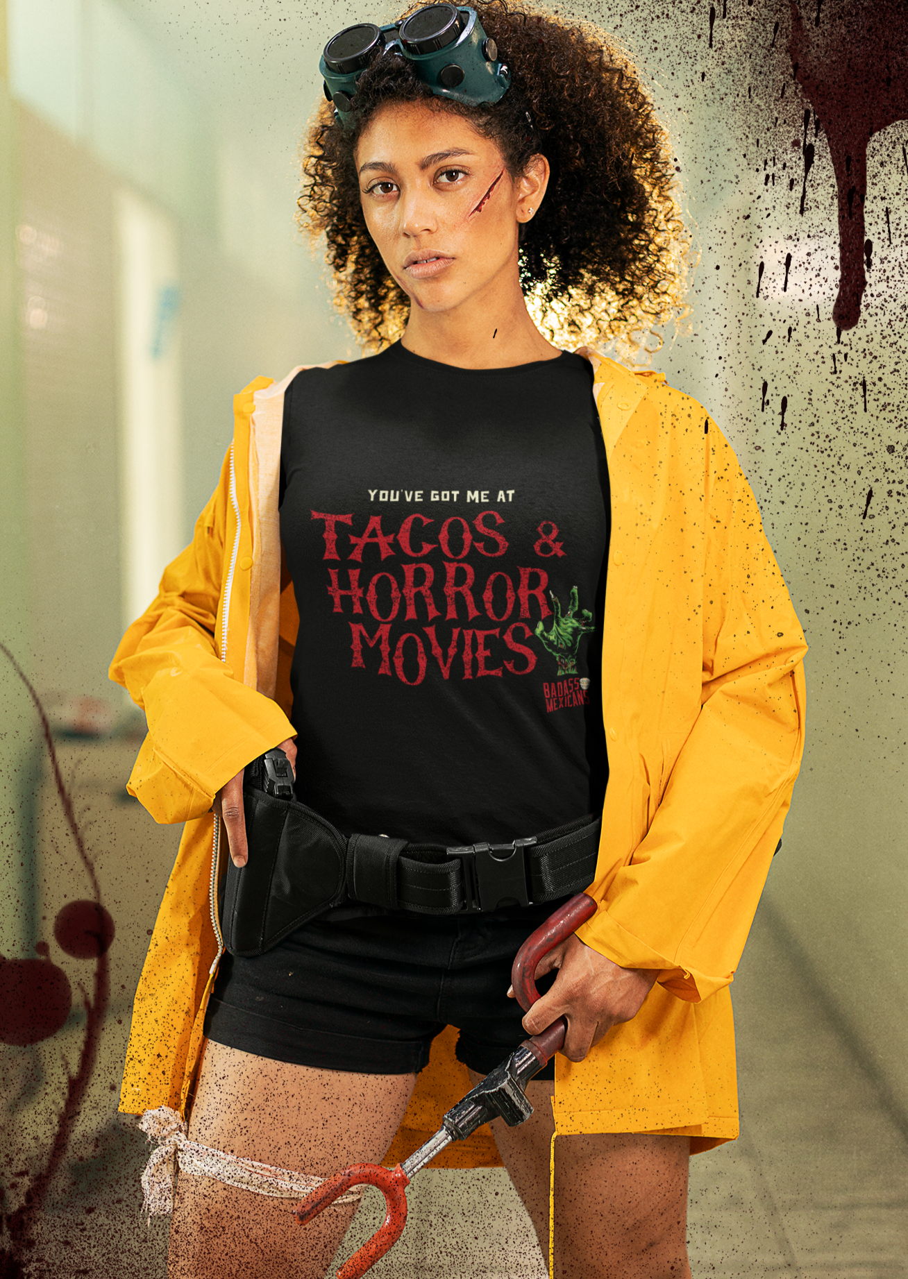 Tacos and Horror Movies women t shirt
